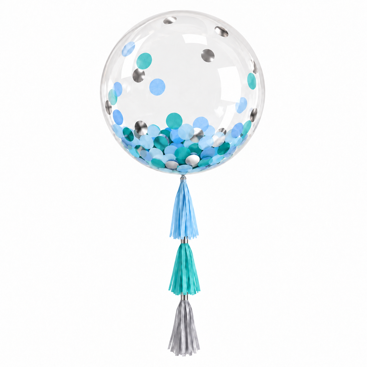Personalized Clear Confetti Balloon with Tassels