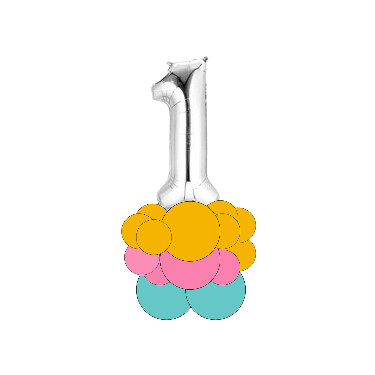 Single Number Balloon Stack