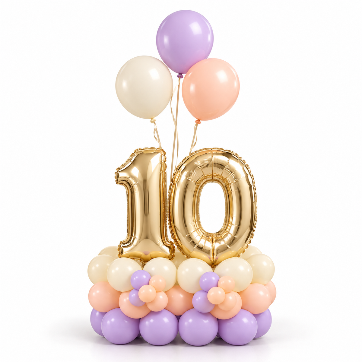 Double Number Balloon Stack with Helium Balloons