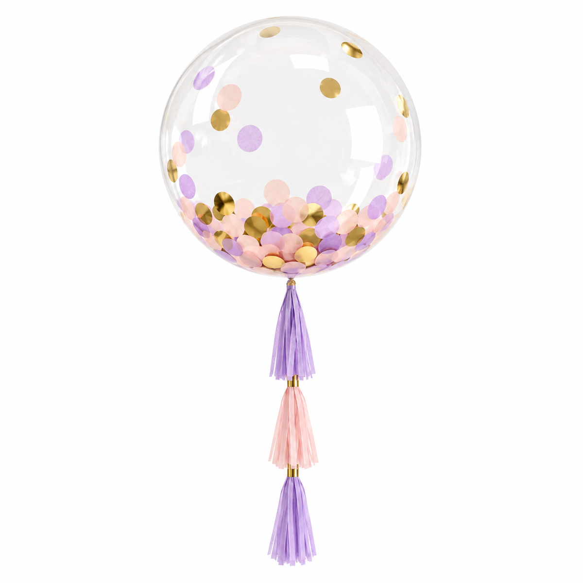 Personalized Clear Confetti Balloon with Tassels