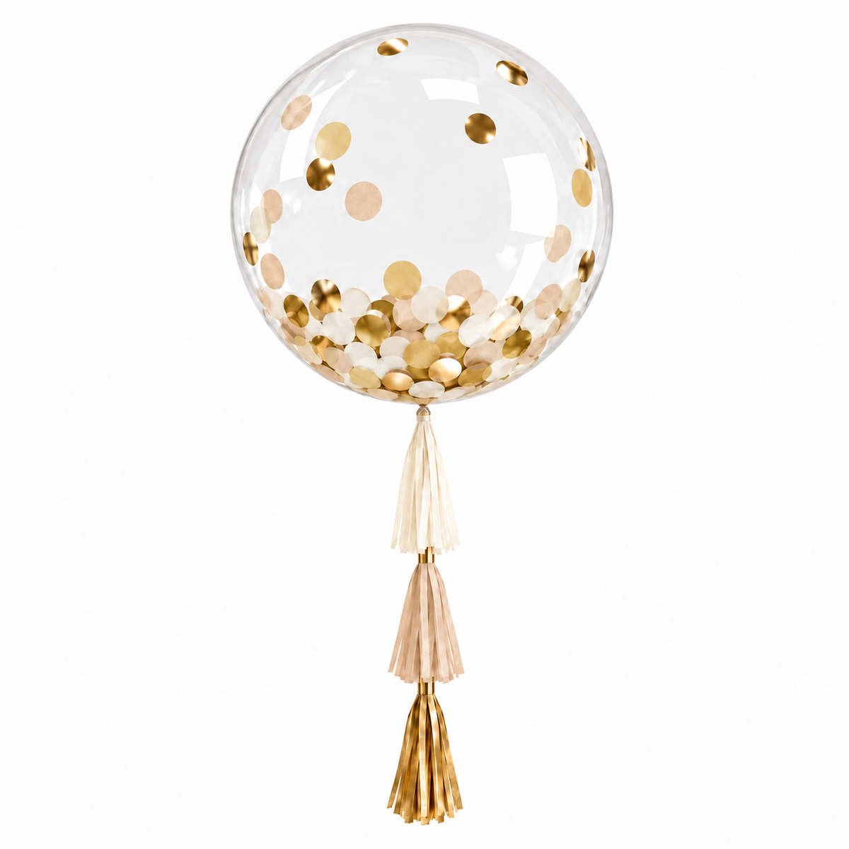 Personalized Clear Confetti Balloon with Tassels